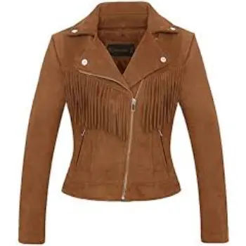 Brown Women Suede Jacket Spring Fall Casual Fashion 
